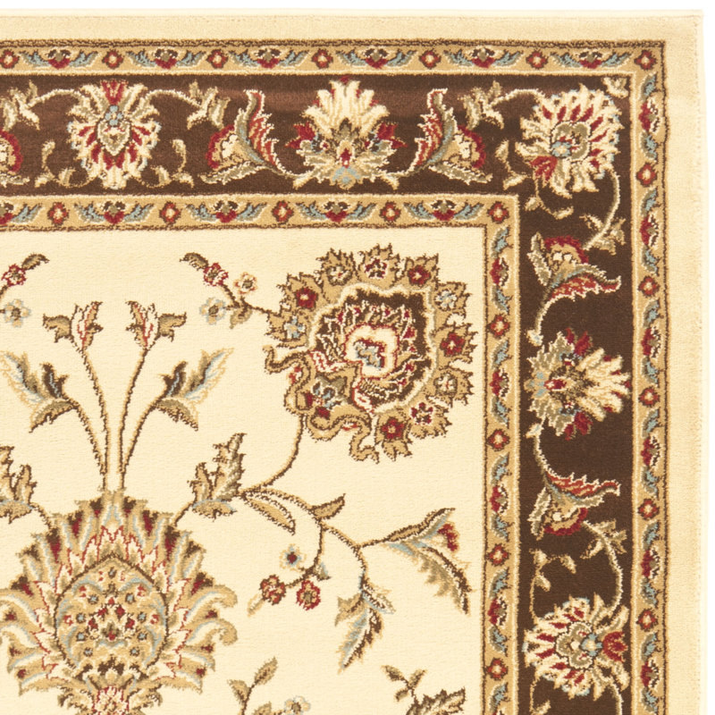 Tapis oriental ivoire / brun Klose, Carré 6 pi 7 po