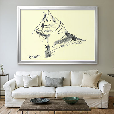 Cat (Le Chat) - Line Sketch-Pablo Picasso-Framed Gallery Wrapped Canvas-c. 1950s
