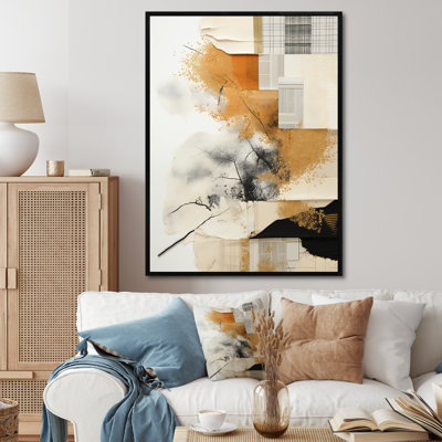«Black Twilight Dream Abstract Collages III», art mural abstrait