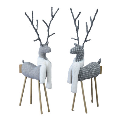 Renne debout en tissu S / 2 9,8 x 3,5 x 17,7 po