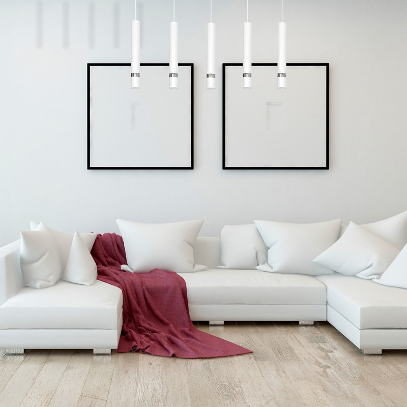 Joker 5 - Light Kitchen Island Pendant, White, White/Silver