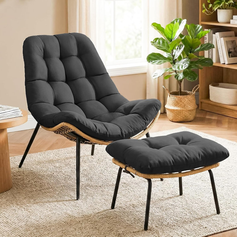 Outdoor Lounge Chair, Black