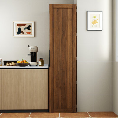 Portes de garde-manger autoportantes et tablettes réglables, buffet de rangement pour la cuisine, le salon / salle à manger, noyer