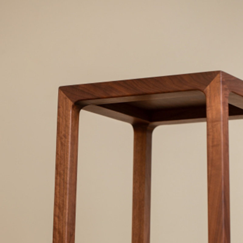 Solid Wood Plant Stand Simple Lines Polished