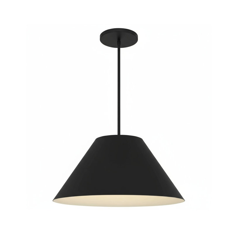 Luminaire suspendu noir à DEL de 22 pouces de diamètre, adapté aux salons, aux chambres à coucher, aux cuisines, etc., Noir