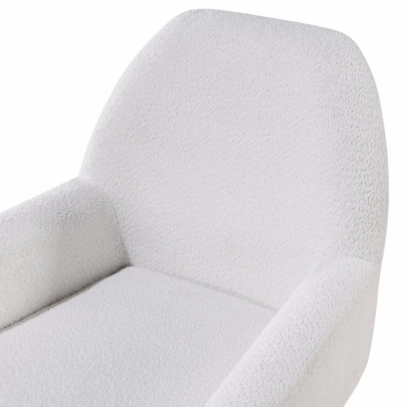 Fauteuil d'appoint avec accoudoirs - Revêtement en tissu bouclé de style Mid-Century de style moderne