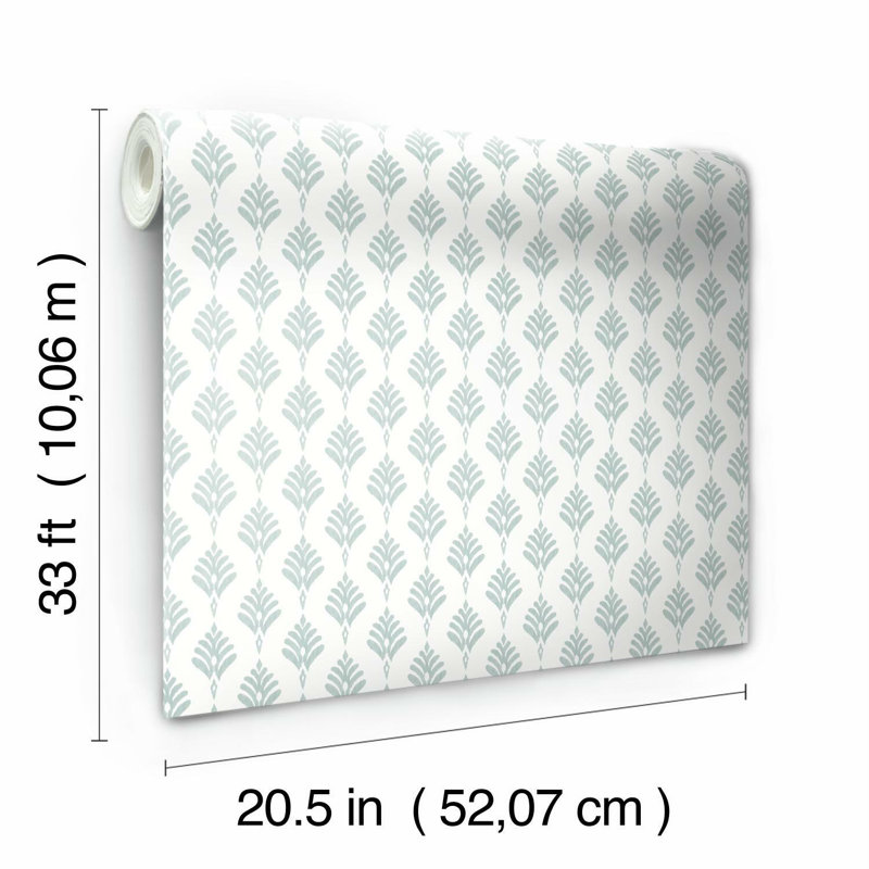French Scallop Wallpaper, Light Grey