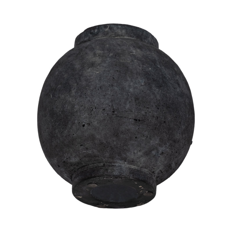 Handmade Ceramic / Porcelain Table Vase, Black, Overall Height - 7"