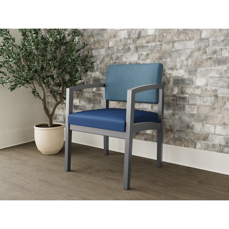 Chaise d'invité en bois Lenox, Étain, BACK: Blueprint Denim; SEAT: PP Imperial Blue