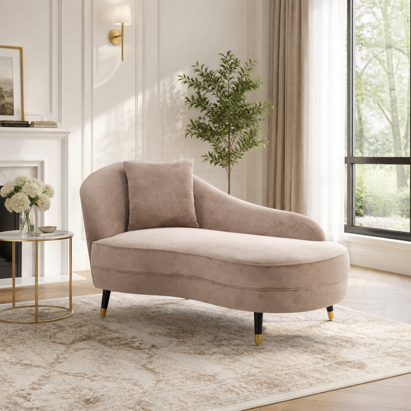 Élégant canapé inclinable recouvert de velours avec coussin rembourré en éponge pour une détente intérieure
