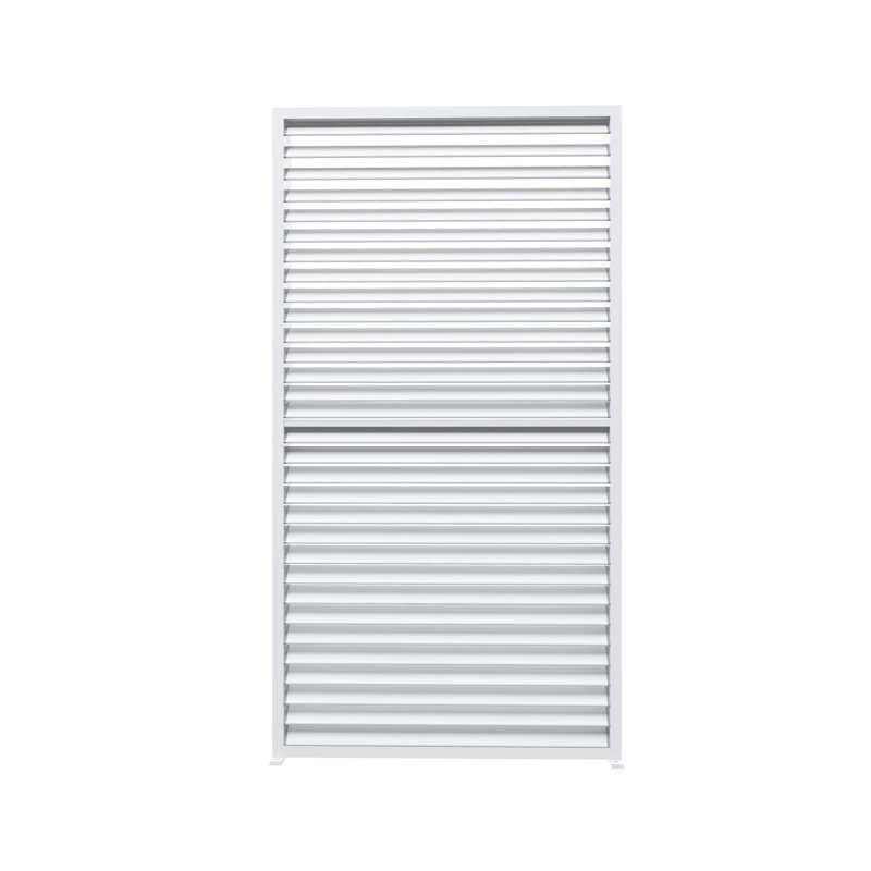 Purple Leaf Fixed Aluminum Shutter Wall For Louvered Pergola, White, 89.25" H x 45.04" W x 1.97" D