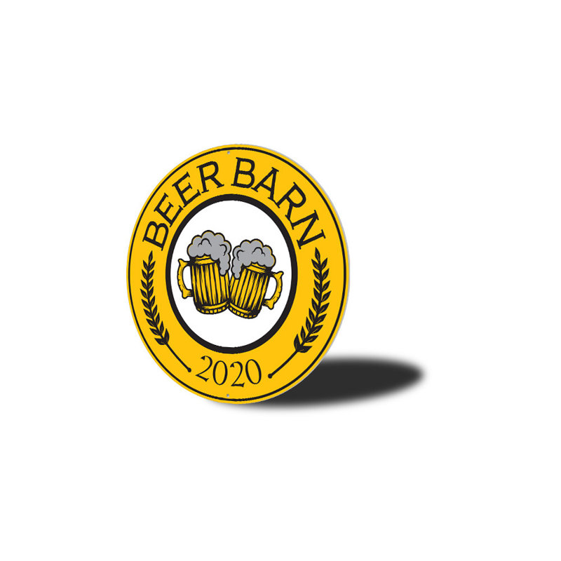 Panneau en aluminium Beer Barn, H 12 po x l 12 po x P 0,04 po