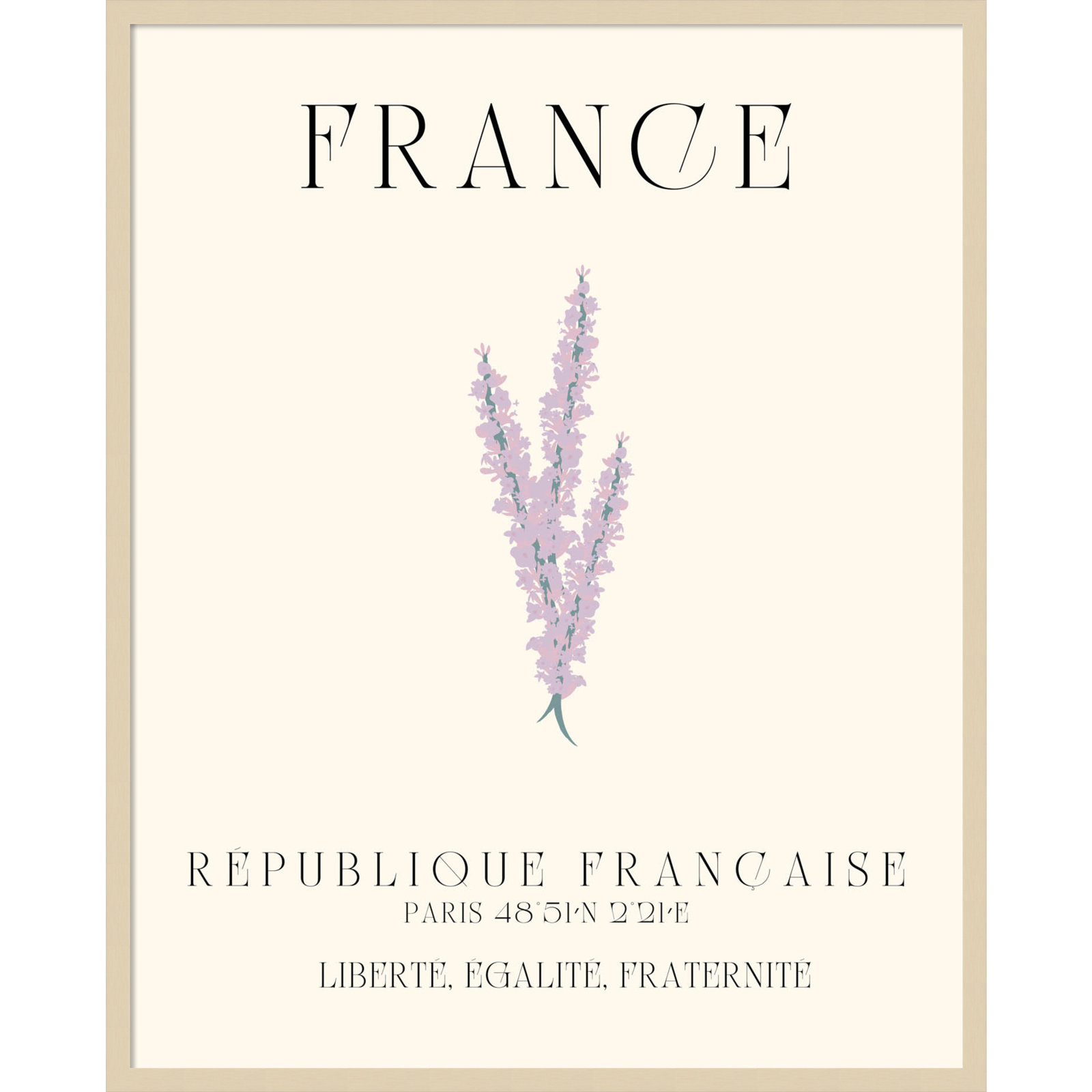 Mirando "France Travel Poster" Print, Brown Framed, 33" W x 41" H x 1" D