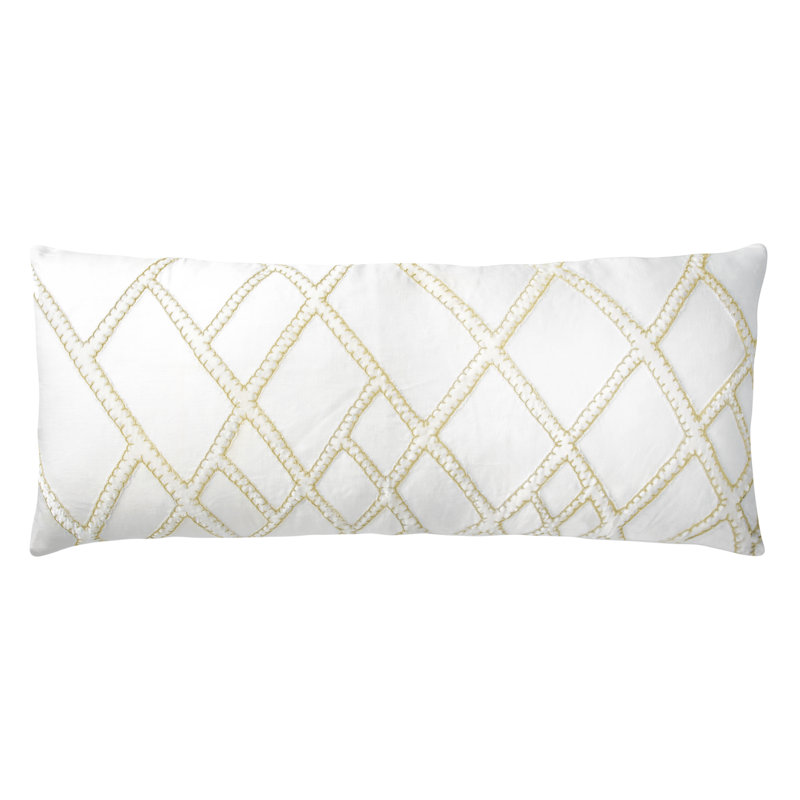 Net Velvet Lumbar Pillow Cover & Insert, Yellow