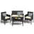 4 PCS Outdoor Seating Group with Cushions for 4 Person-1570525355