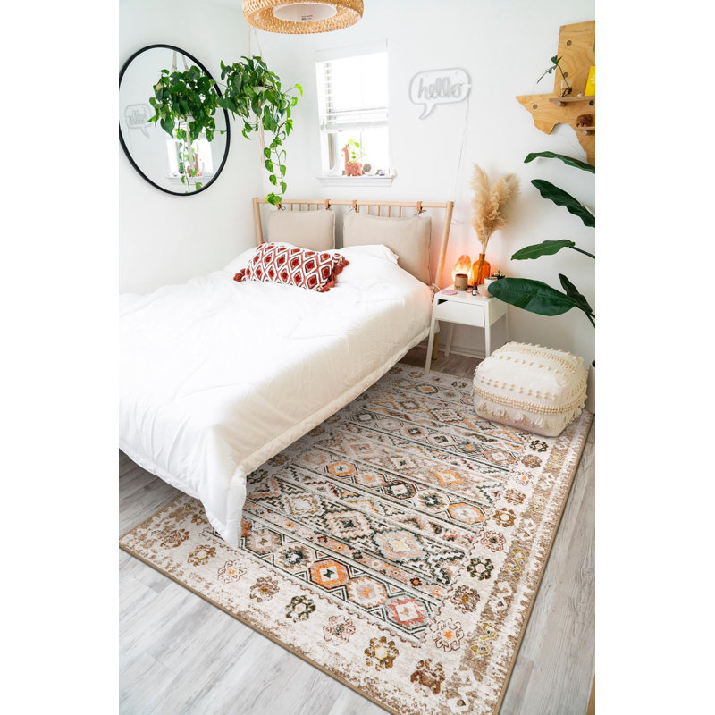 Tapis d'entrée rectangulaire Govan Boho, Rectangle 4pi x 6 pi