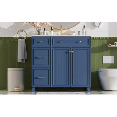 36" bathroom vanity with ceramic sink