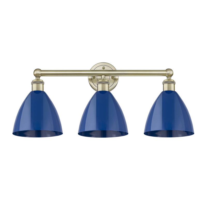 Anglie 3 - Light Dimmable Vanity Light, Blue, Antique Brass