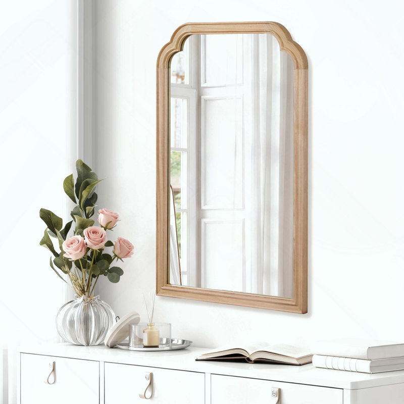 Miroir de coin, 30 po x 20 po, Bois naturel