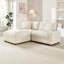 Canapé d'angle modulaire en forme de L de 183 cm, ensemble canapé nuage 2 places avec pouf amovible, 3 rangements et combinaisons personnalisables, canapé de salon en polyester (beige)
