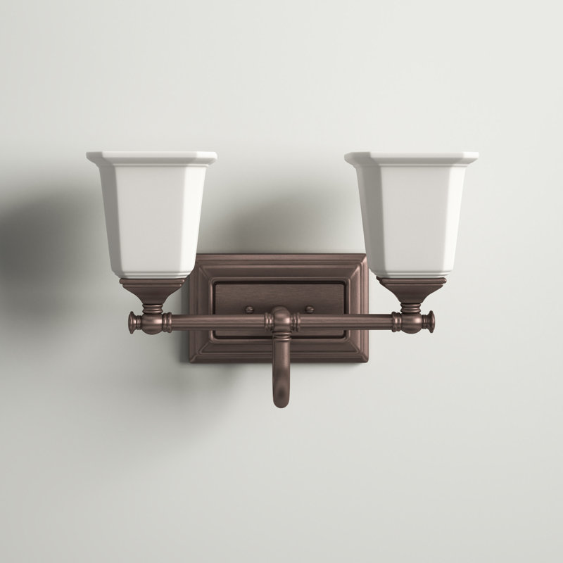 Nicholas 2 - Light Dimmable Vanity Light, Harbor Bronze, Opal