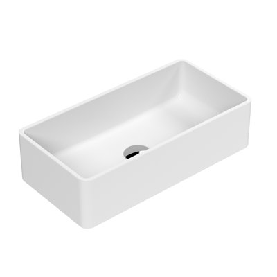 Luxe Vessels Vitreous China Rectangular Countertop Basin Bathroom Sink 465mm L x 235mm W