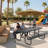 8 Ft. Rectangular Metal Outdoor Picnic Table With Umbrella Hole-116304356