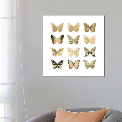 Butterfly Study In Gold II by Julia Bosco - No Frame Gallery-Wrapped Canvas Giclée on Canvas