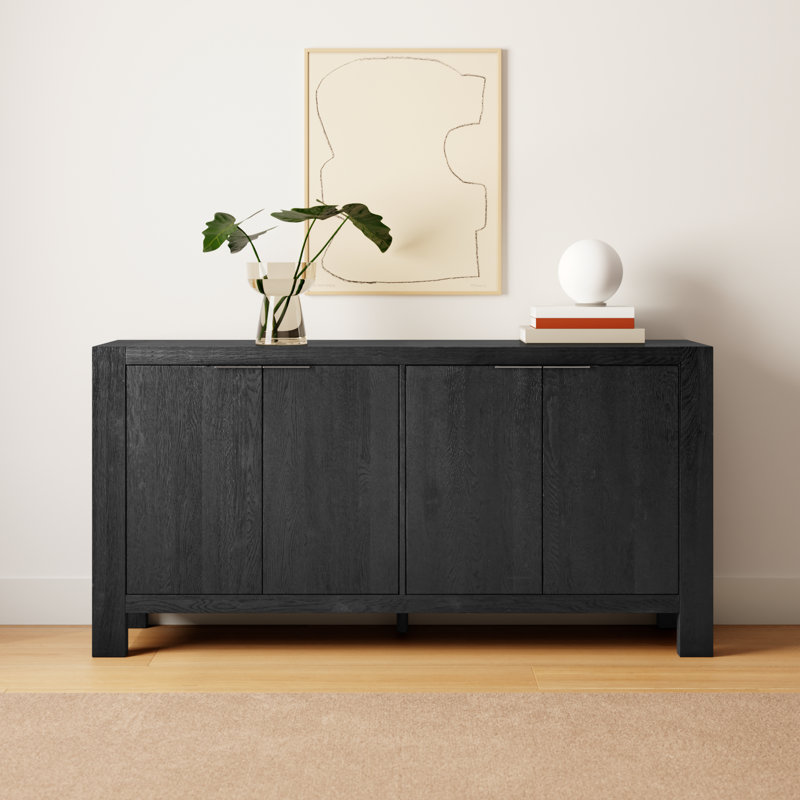 Block 72'' Solid Wood Sideboard, Black
