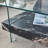 31.4 Inch Modern Two-Tier Square Coffee Table - An Elegant Combination of Clear Glass and Marble Pattern Sticker.It can be used as a coffee table,a side table or a display stand-1926981804
