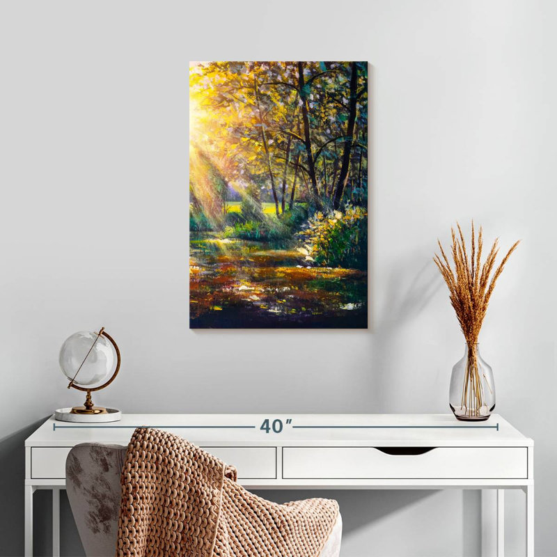 Alvord au soleil à travers les arbres, H 24 po x l 16 po