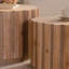 Ensemble de 2 tables basses rondes gigognes en bois de noyer