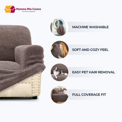 Stretchy Slipcover for Sofa - Soft to Touch & Easy to Clean - Velvet Collection