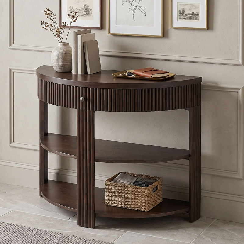 Console avec tiroir et tablettes, Espresso