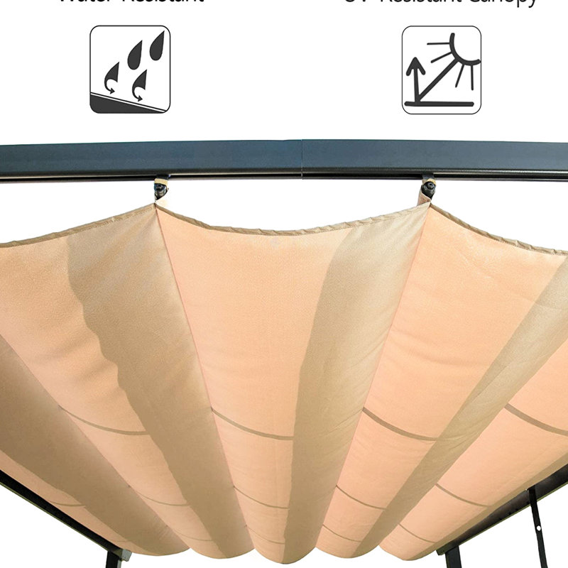 Outdoor Deck Pergola With Retractable Sun Shade - Aluminum Frame, , Garden, 156 Inch X 120 93.6 Patio Gazebo Canopy Aluminum, Waterproof, - Fabric