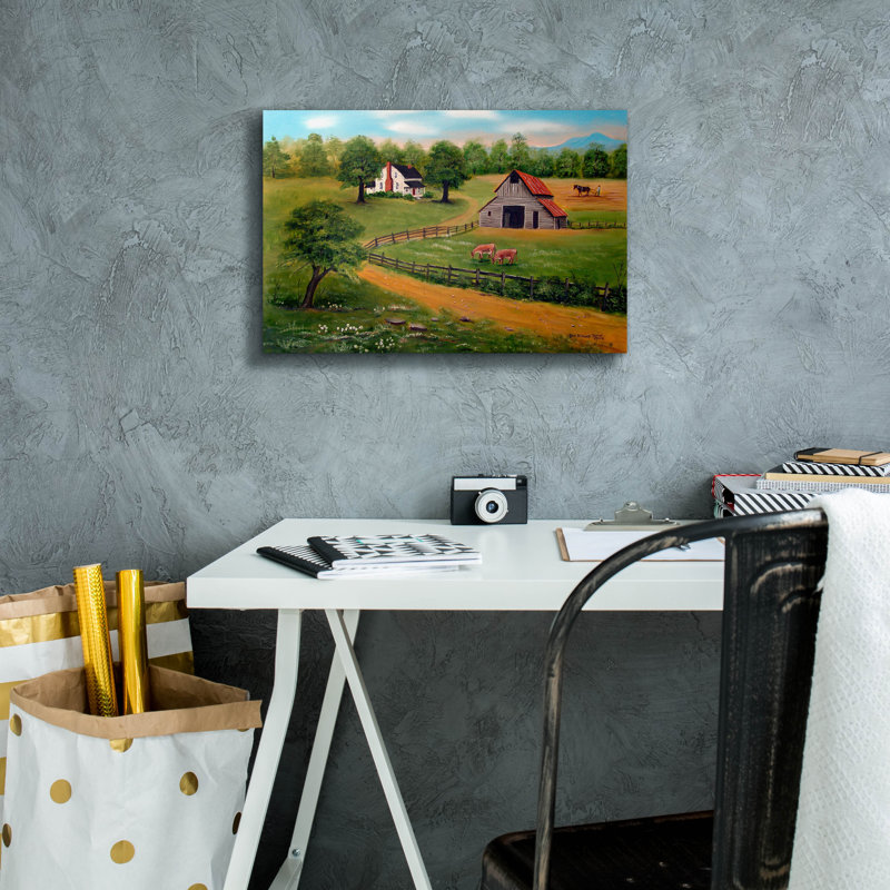 «The Farm» par Arie Reinhardt Taylor, H 12 po x l 18 po x P 0,75 po