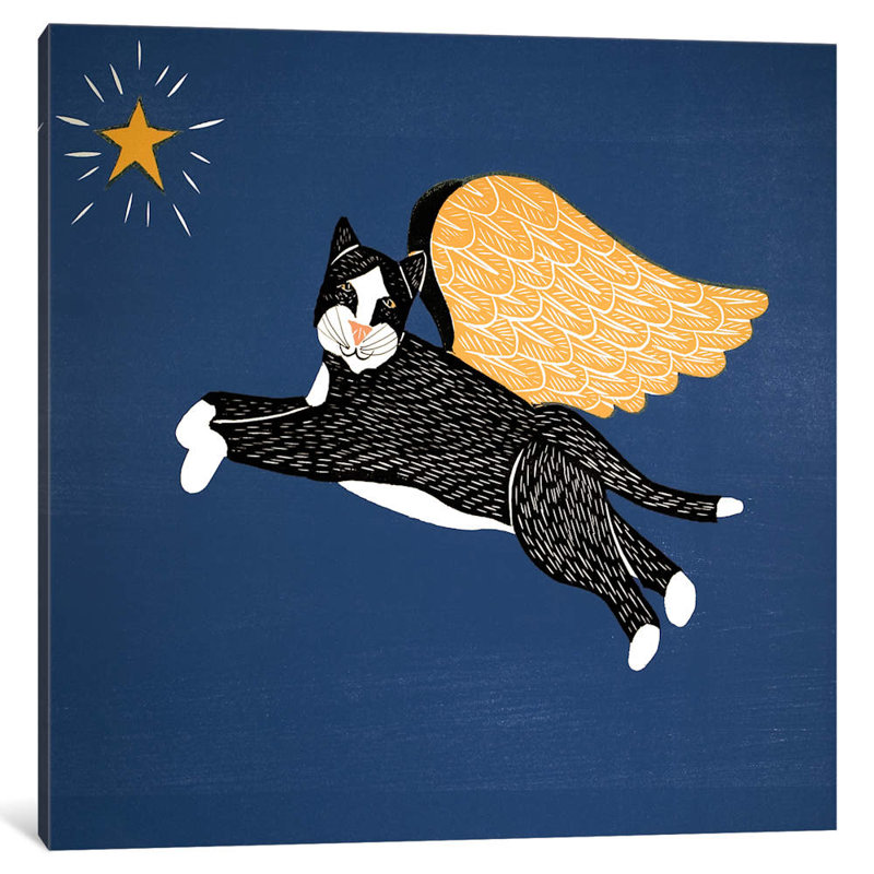 Angel Cat by Stephen Huneck - No Frame Painting on Canvas, 45.72 cm H x 45.72 cm W x 1.91 cm D