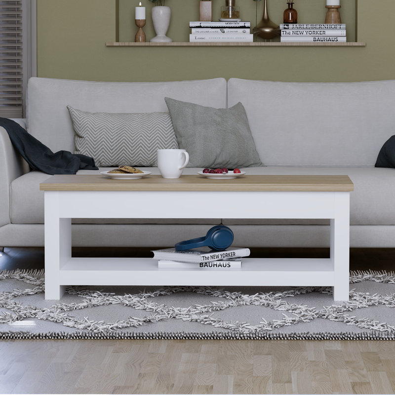 Beacsfield Sled Coffee Table with Storage, White