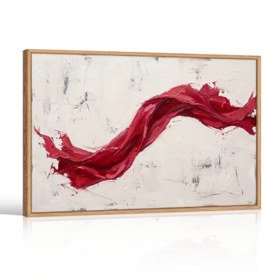 Red Wave Canvas Wall Art Set Of 1