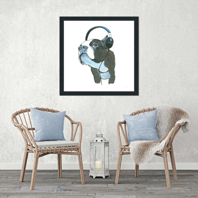«The Boy III», reproduction de peinture acrylique, H 25,5 po x l 25,5 po x P 1 po, Cadre espresso