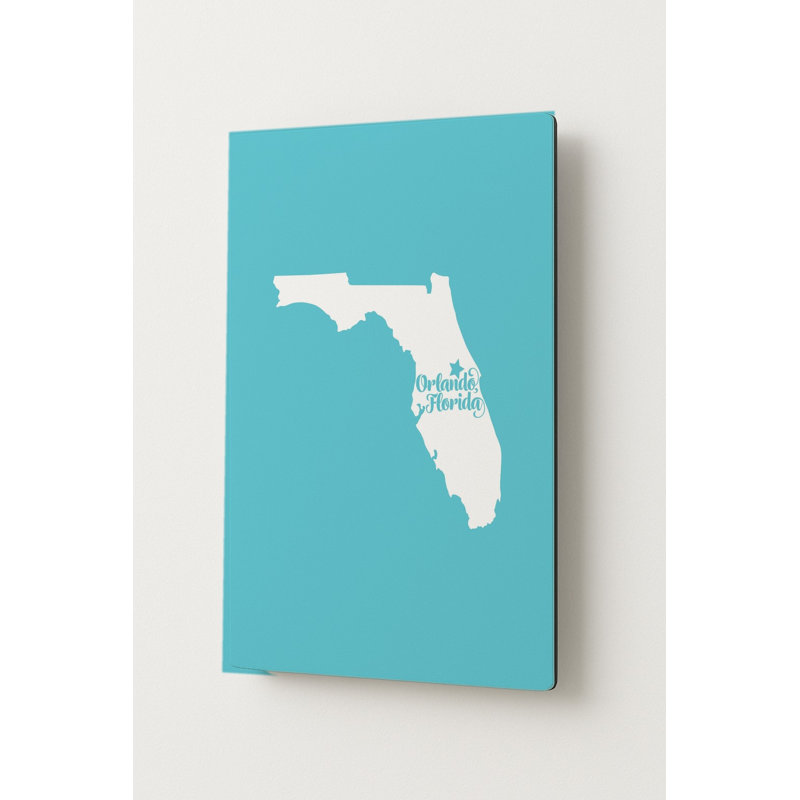 Douce maison Orlando — Silhouette de l'État de Floride — Portrait mural en métal, H 14 po x l 11 po