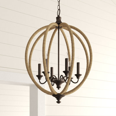 Warwickshire 6 - Light Metal Dimmable Globe Chandelier
