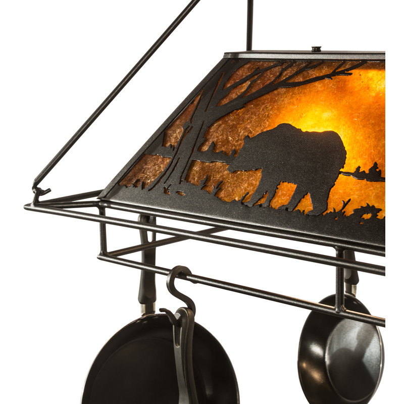 Bear at Lake Handcrafted Hanging Pot Rack