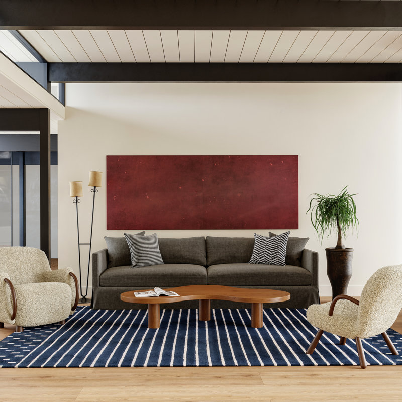 Tapis rayé en laine Xzayden, Rectangle 5 pi x 8 pi