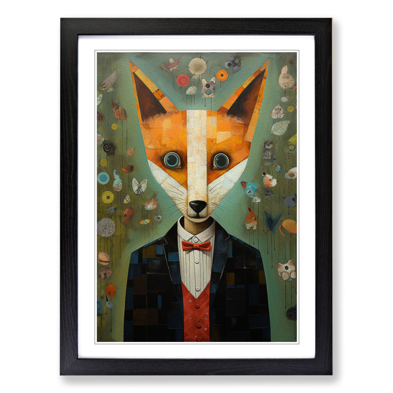 Single Picture Frame Print on Wood, 34cm H x 25cm W, Black Framed
