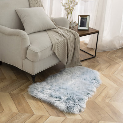 Tapis décoratif doux à poils longs en fausse peau de mouton, paquet de 1