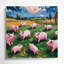 Ferme, cochons verts, art mural sur toile-939725910