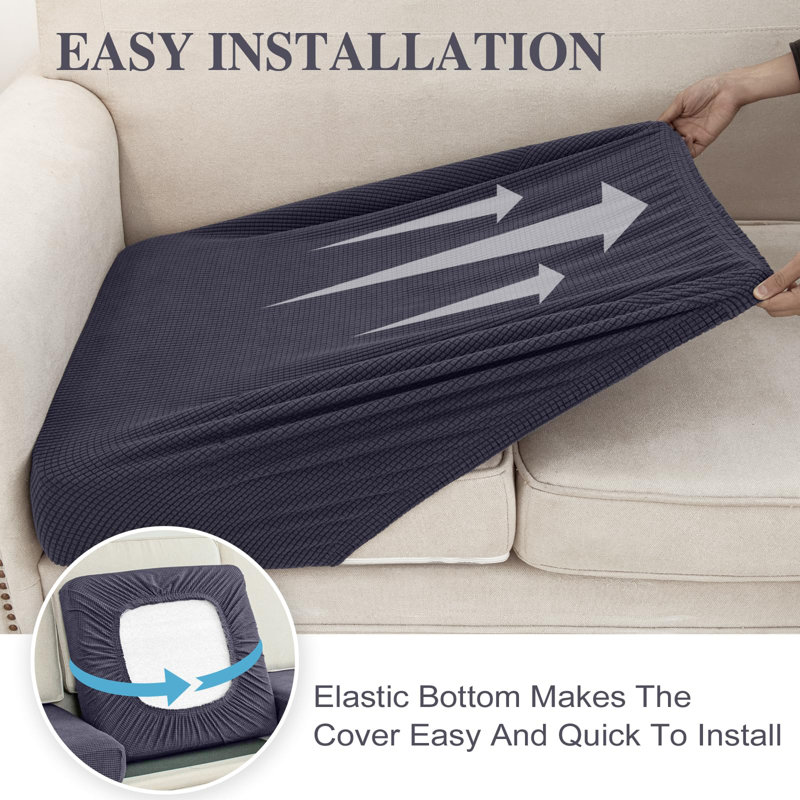 Housse de coussin pour canapé modulaire en forme de L avec siège séparé et housse de canapé Housse de canapé extensible avec 2 taies d'oreiller (3 places, 1 chaise, gris foncé)