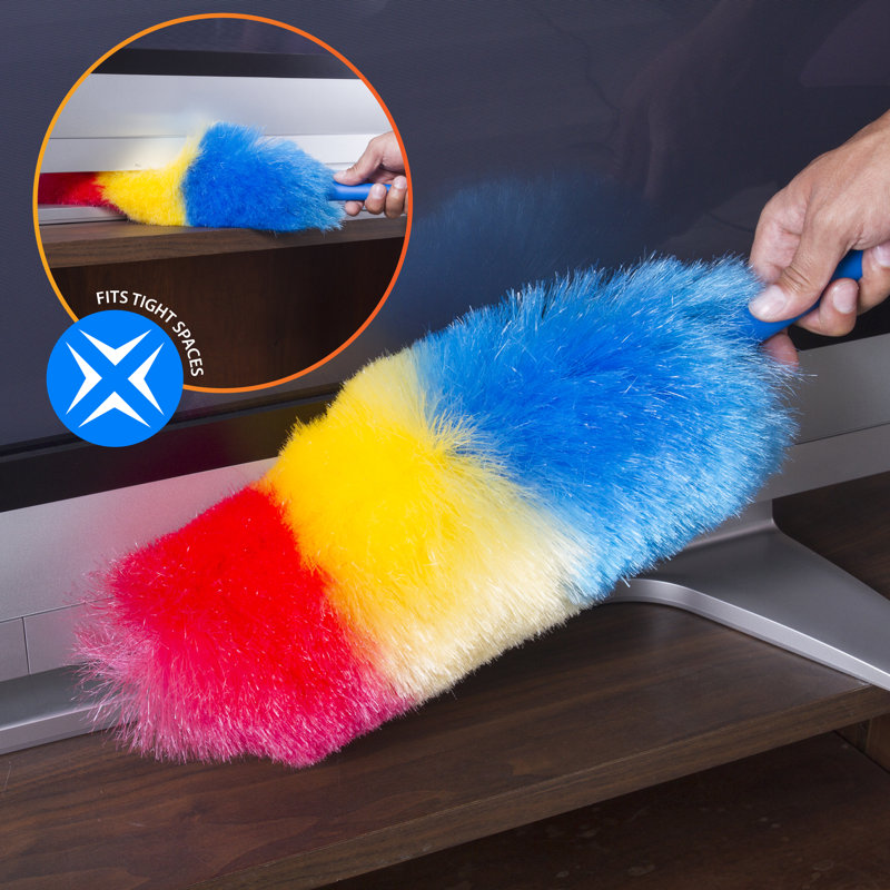 23" Multicolor Electrostatic Feather Duster with Handle