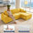 103” Modular Sectional Cloud Sofa For Living Room Modern Minimalist Couch With L-shaped Chaise Upholstered Corduroy Couch , Deep Seat, No Assembly Required-1674766677-1674766665